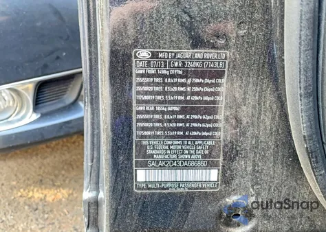 2013 Land Rover Lr4 Hse Luxury z USA, uszkodzony, nr VIN SALAK2D43DA686860